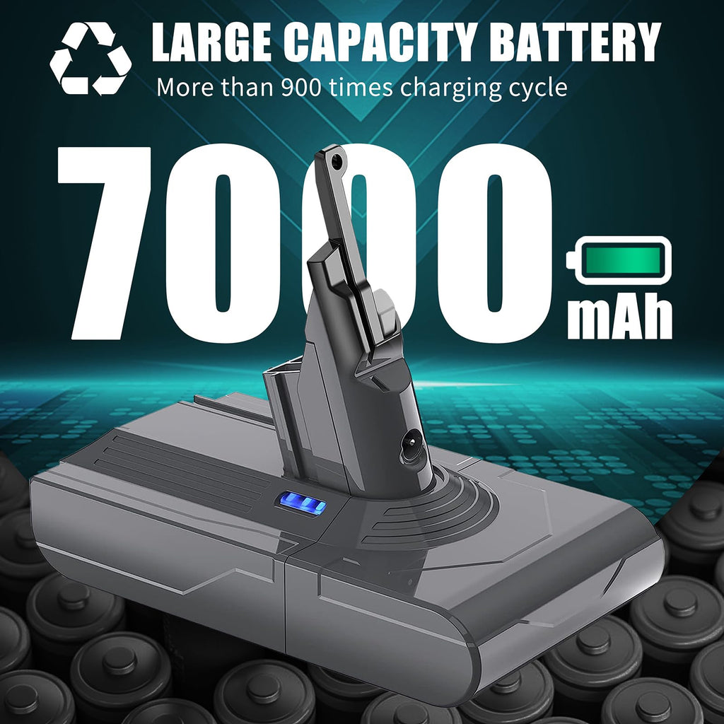 EGR Upgraded V8 Battery Replacement Compatible with Dyson V8 Absolute/Motorhead/Fluffy/SV10 Carbon Fiber Vacuum Cleaner 5 Filters and 3 Screws Included